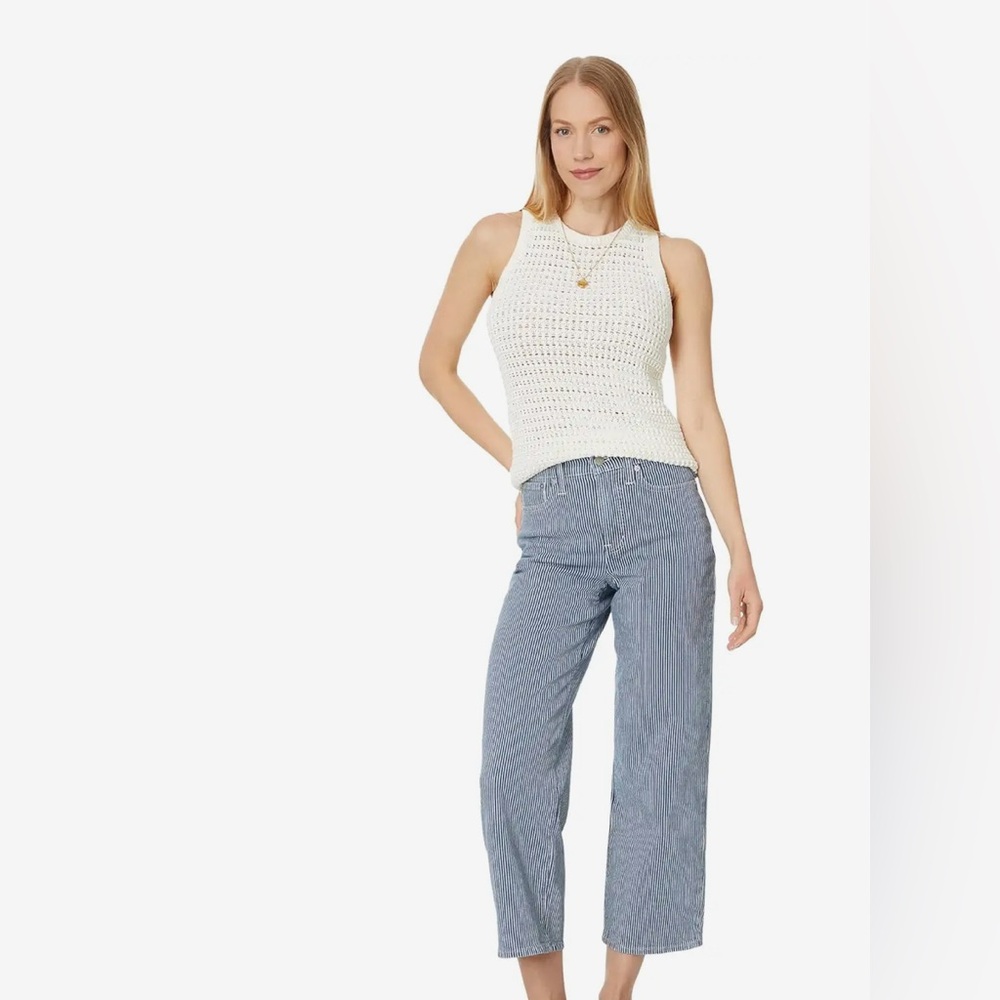 Madewell Women’s Cream/Ivory Crochet-Knit Crewneck Sweater Tank New - Picture 3 of 5